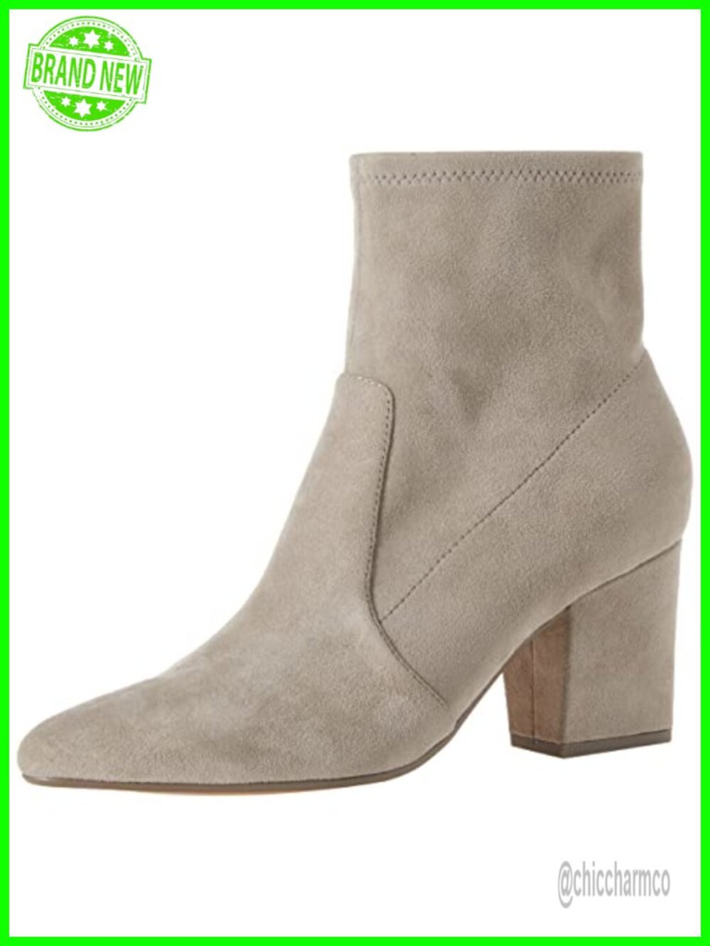 Faux Suede Pointed Toe Ankle Booties with Memory Foam Block Heel